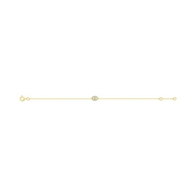 Bracelet en or jaune et oxyde de zirconium