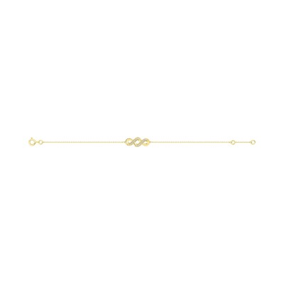 Bracelet en or jaune et oxyde de zirconium