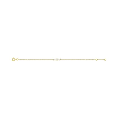 Bracelet en or jaune et oxyde de zirconium