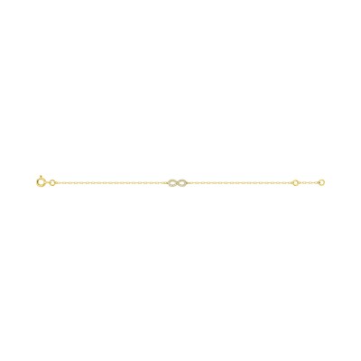 Bracelet en or jaune et oxyde de zirconium
