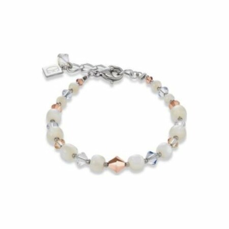 Bracelet Coeur de Lion en nacre, cristaux et acier