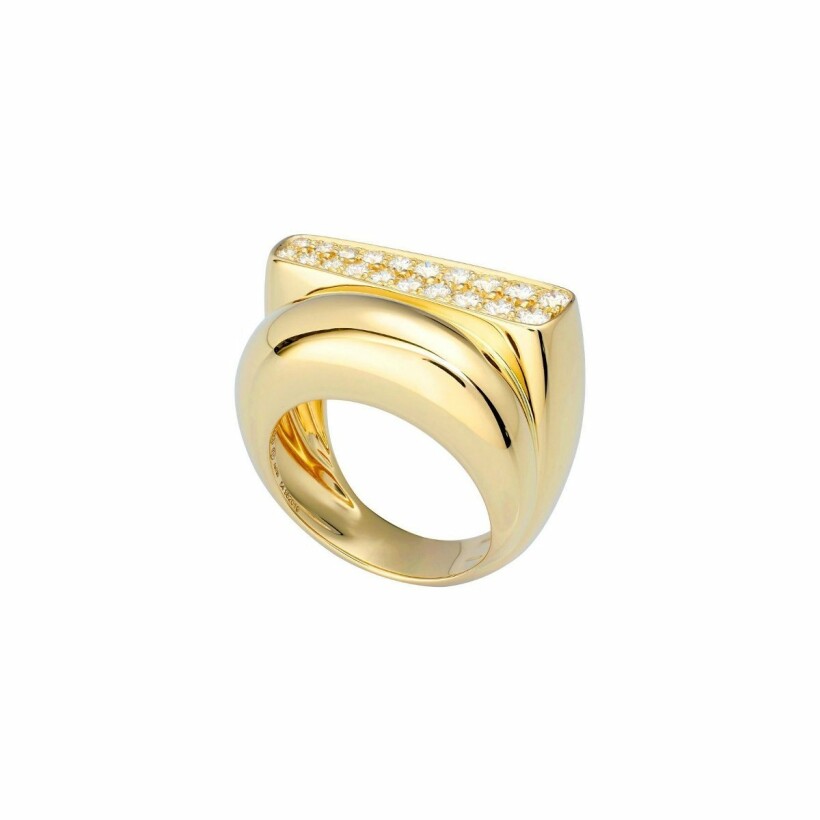 FRED Success ring, medium size, yellow gold, diamond