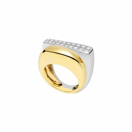 Bague FRED Success moyen modèle en Or blanc, or jaune et Diamant