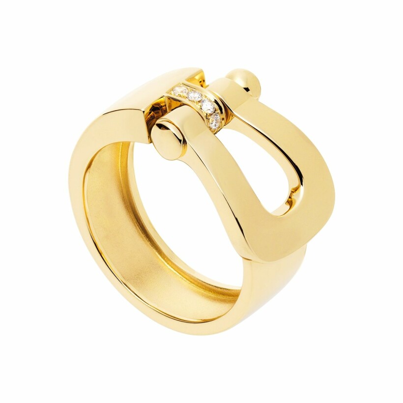 FRED Force 10 ring, yellow gold, diamonds