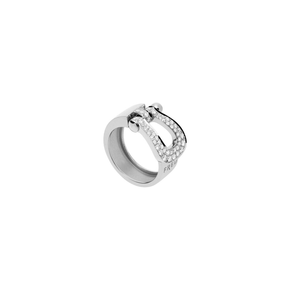 FRED Force 10 Large Model ring, white gold, diamonds