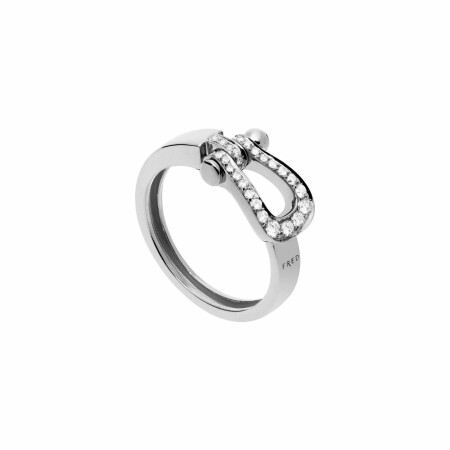 Bague FRED Force 10 MM en or blanc et diamants