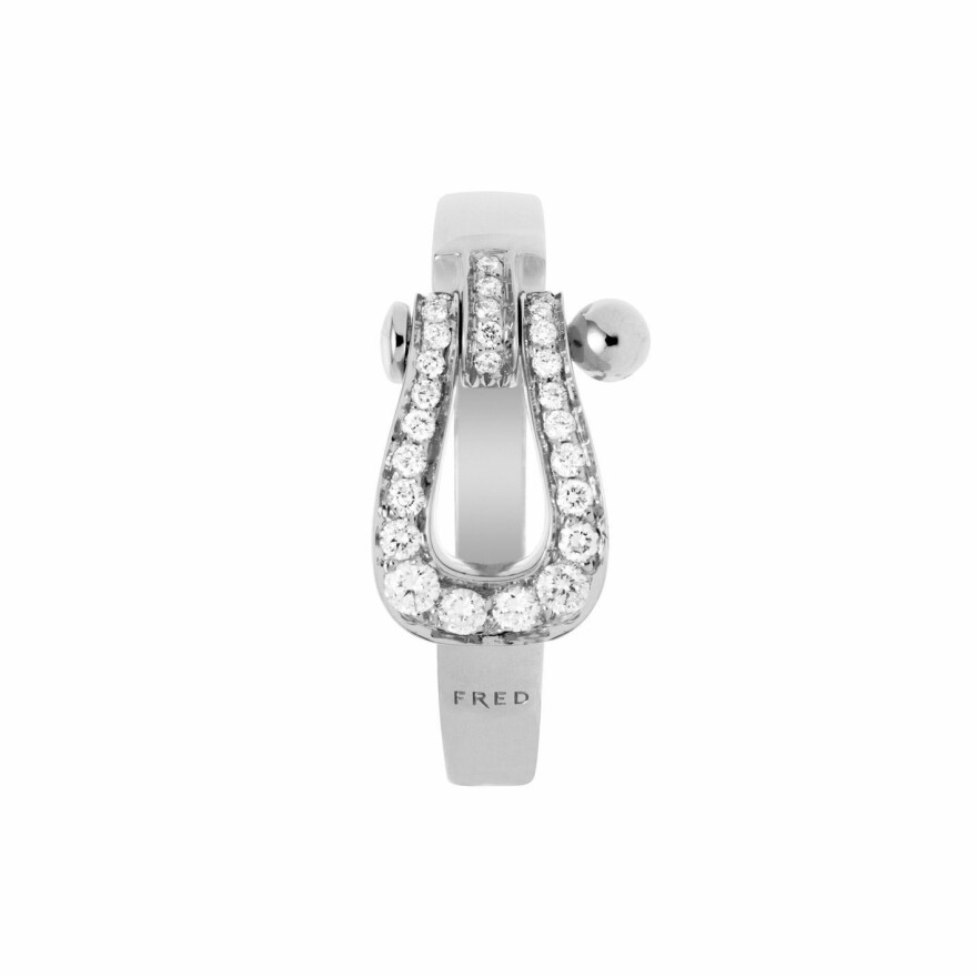 Bague FRED Force 10 MM en or blanc et diamants