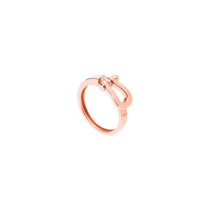 Bague FRED Force 10 Moyen Modèle en or rose et diamants