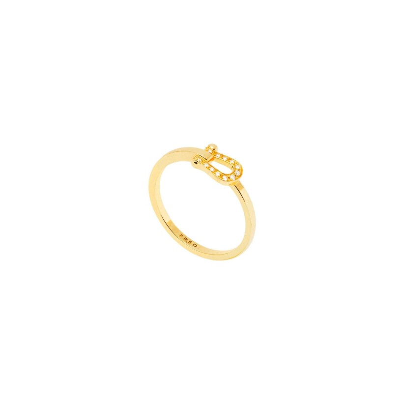 FRED Force 10 ring, small size, yellow gold, diamond