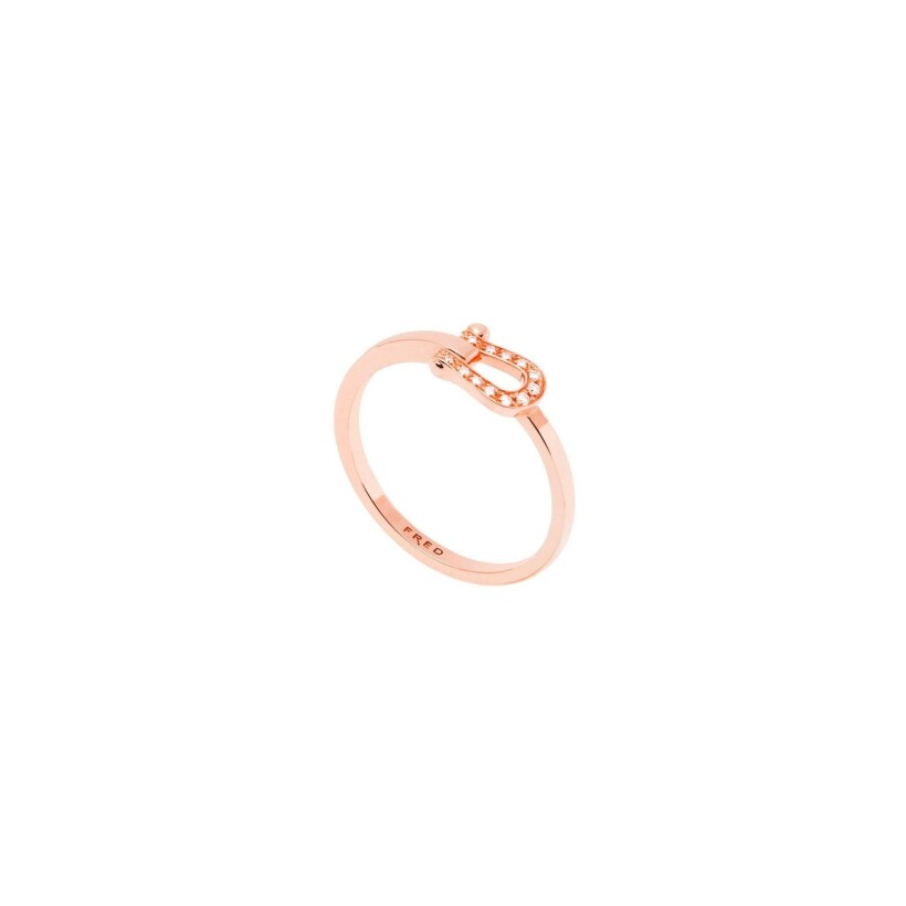 FRED Force 10 ring, small size, rose gold, diamond