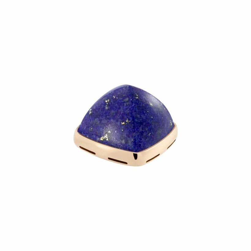 Cabochon grand modèle FRED Pain de sucre en or jaune et lapis lazuli