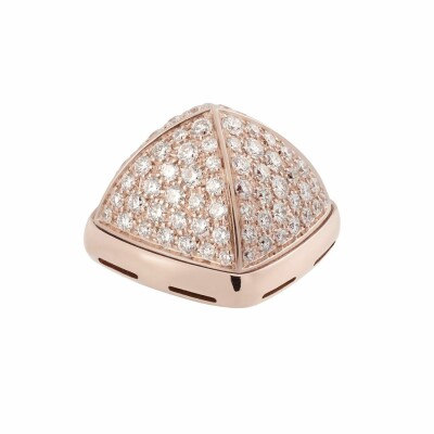 Cabochon FRED Pain de Sucre Grand Modèle en or rose et diamants