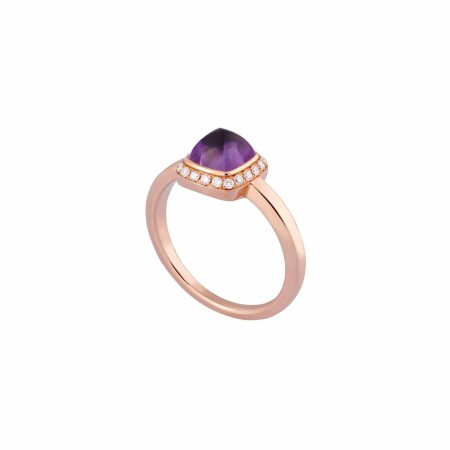 Bague FRED Pain de sucre petit modèle en Or rose, Diamant et améthyste