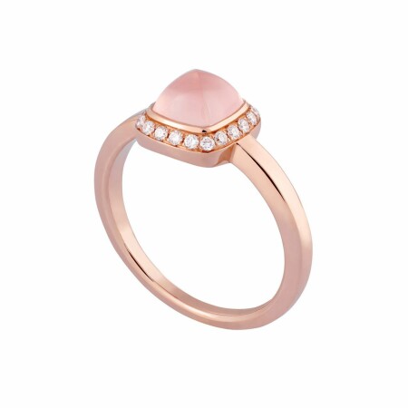 Bague FRED Pain de sucre en or rose et diamants, quartz