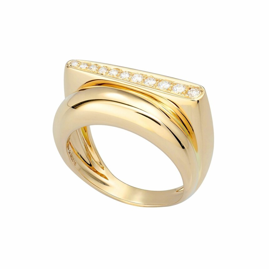 FRED Success ring, yellow gold and diamonds