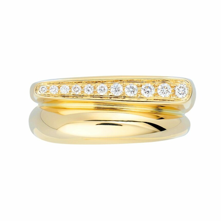 FRED Success ring, yellow gold and diamonds