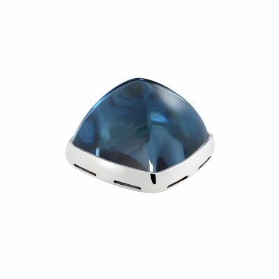 Cabochon FRED Pain de sucre en or blanc et topaze Blue London