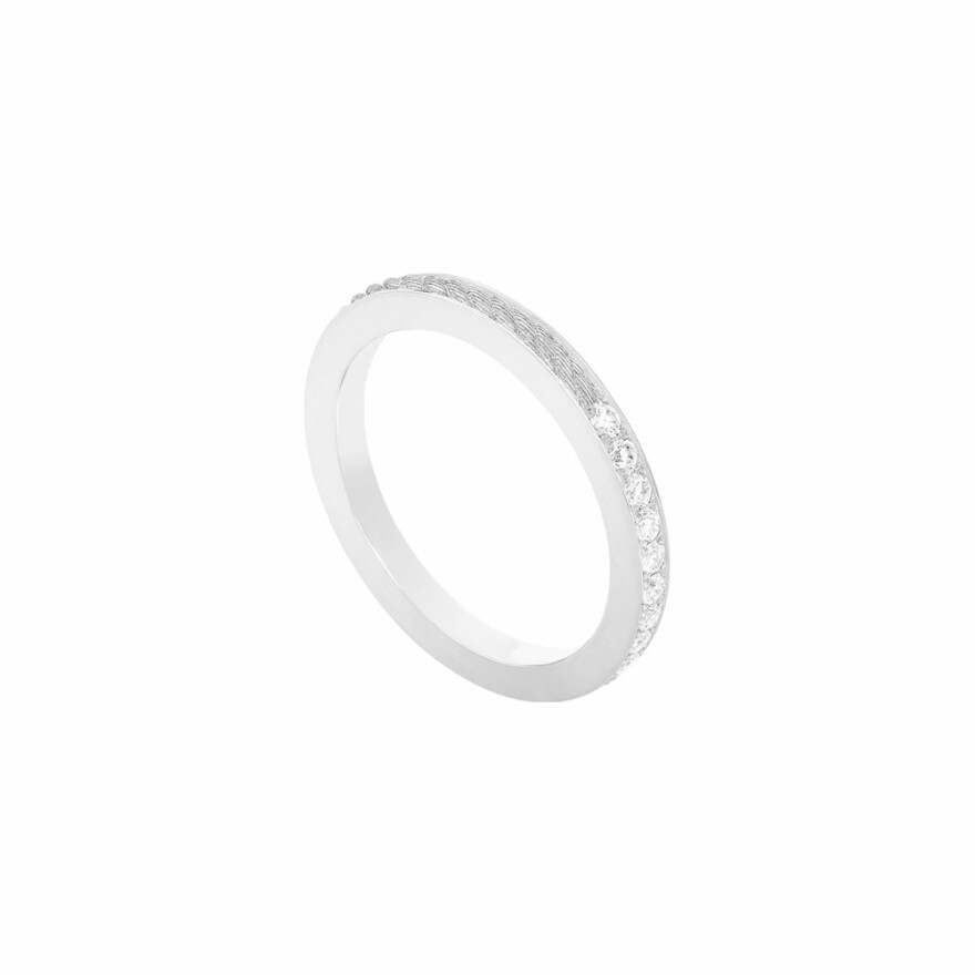 Bague FRED Force 10 Duo petit modèle en or rose semi pavée de diamants blancs