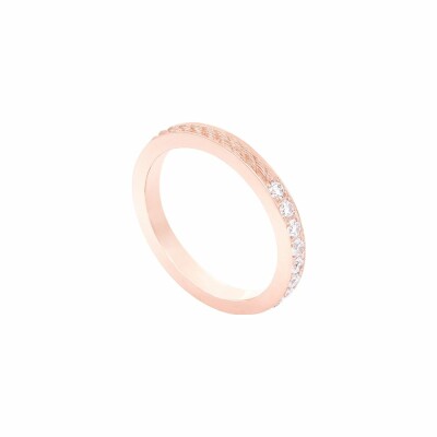 Bague FRED Force 10 Duo petit modèle en or rose semi pavée de diamants blancs