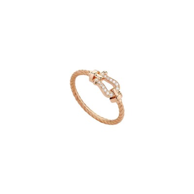 Bague FRED Force 10 Petit Modèle en or rose et diamants