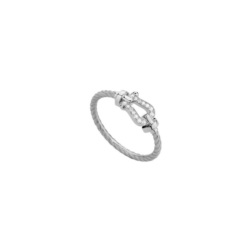 FRED Force 10 ring, small size, white gold and diamonds