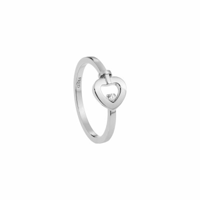 Bague FRED Pretty Woman mini modèle en or blanc et 1 diamant