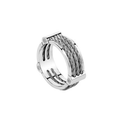 Bague FRED Force 10 Winch en or blanc et acier