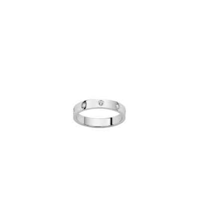 Alliance en or blanc et diamants