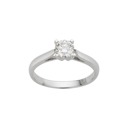 Solitaire en or blanc palladié et diamants de 0.20ct