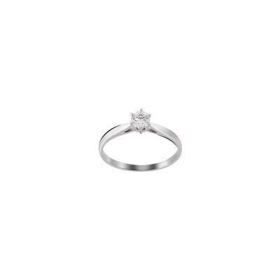 Solitaire en or blanc et diamant