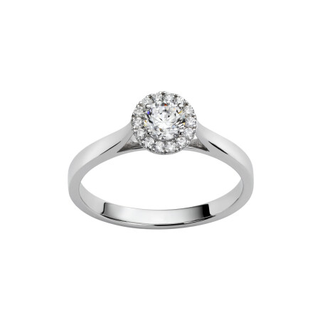 Solitaire en or blanc palladié et diamants de 0.29ct