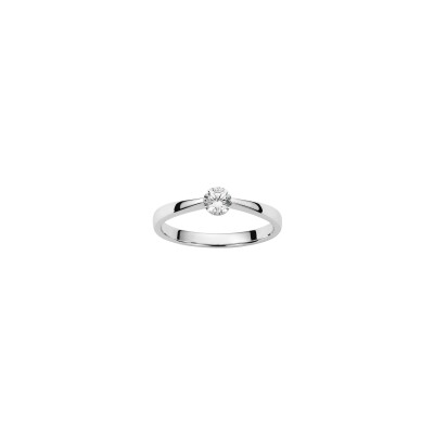 Solitaire en or blanc et diamant