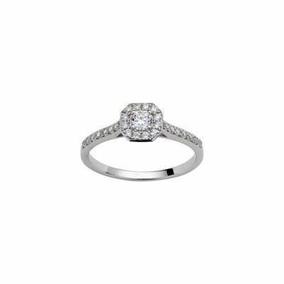 Bague en or blanc et diamants, 4mm