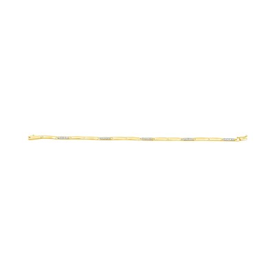 Bracelet en or jaune, or blanc et diamant 0.21ct