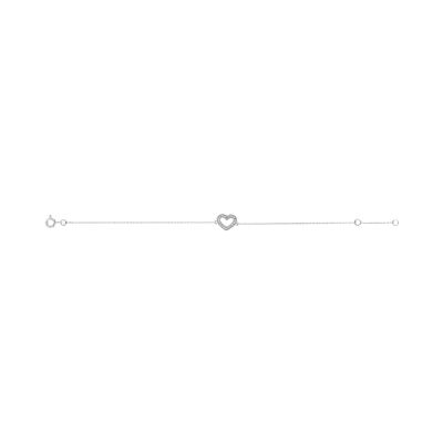 Bracelet en or blanc et oxyde de zirconium