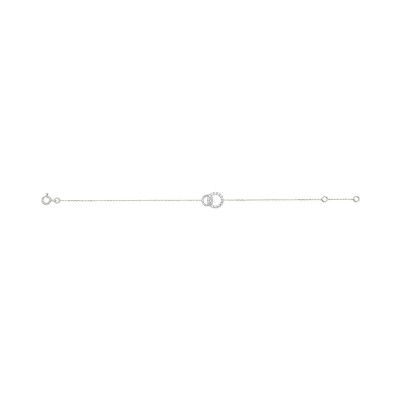 Bracelet en or blanc et oxyde de zirconium