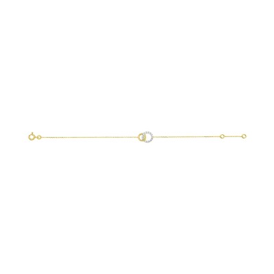 Bracelet en or jaune et oxyde de zirconium