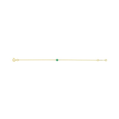 Bracelet en or jaune et émeraude