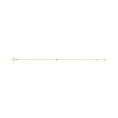 Bracelet en or jaune et oxyde de zirconium