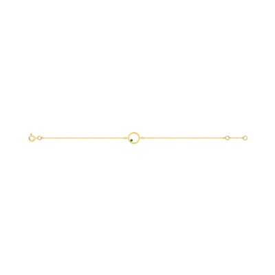 Bracelet en or jaune et émeraude