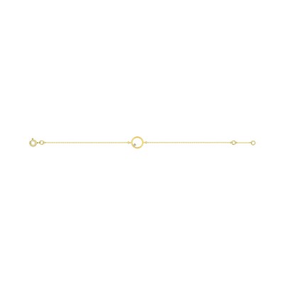 Bracelet en or jaune et oxyde de zirconium
