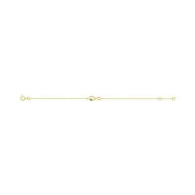 Bracelet en or jaune et émeraude