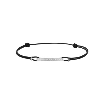 Bracelet corde en or blanc et oxyde de zirconium