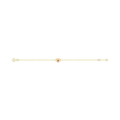 Bracelet en or jaune et rubis