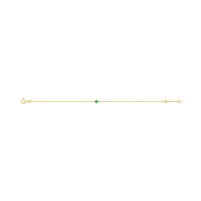 Bracelet en or jaune et émeraude