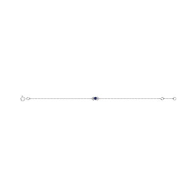 Bracelet en or blanc, saphir et diamant 0.02ct