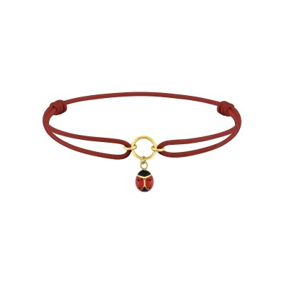 Bracelet corde bébé coccinelle en or jaune
