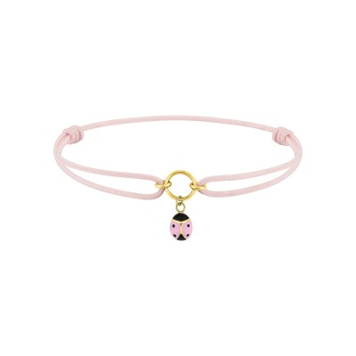 Bracelet corde bébé coccinelle en or jaune
