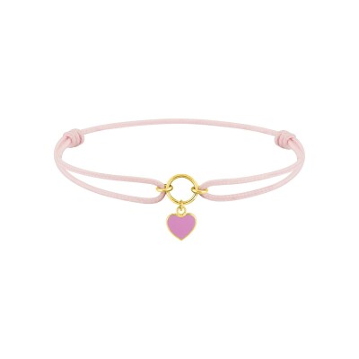 Bracelet corde bébé cœur en or jaune