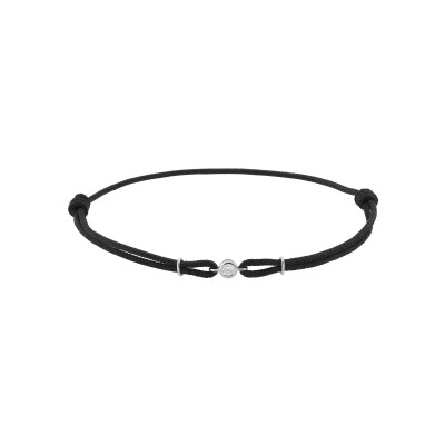 Bracelet corde en or blanc et diamant 0.05ct